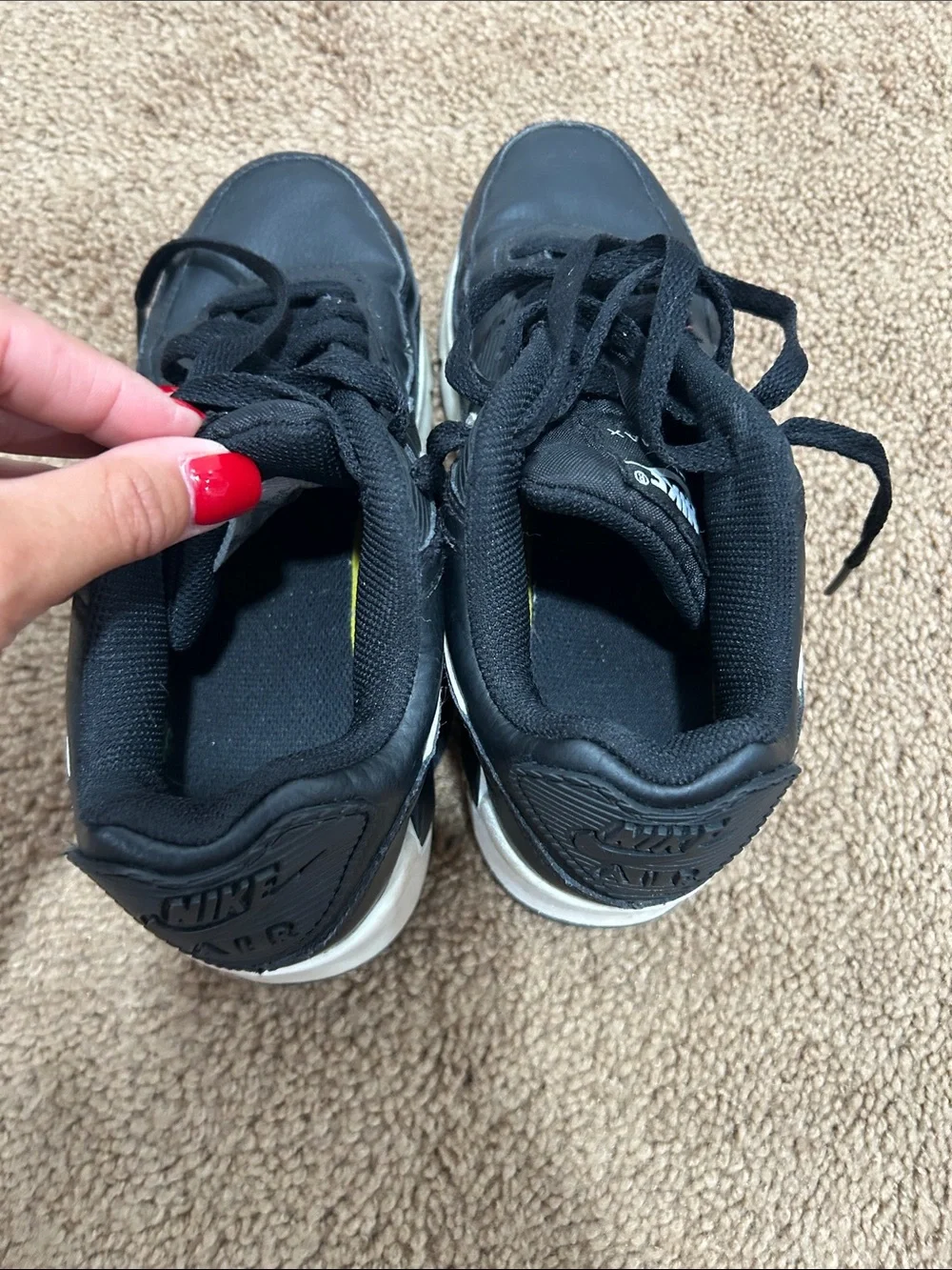 Nike Black Kids Sneakers with White Swoosh